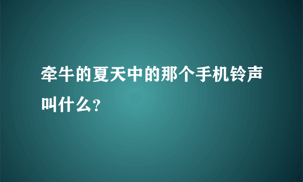 牵牛的夏天中的那个手机铃声叫什么？