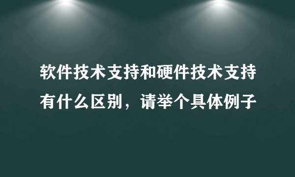 软件技术支持和硬件技术支持有什么区别，请举个具体例子