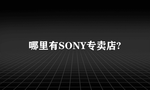 哪里有SONY专卖店?