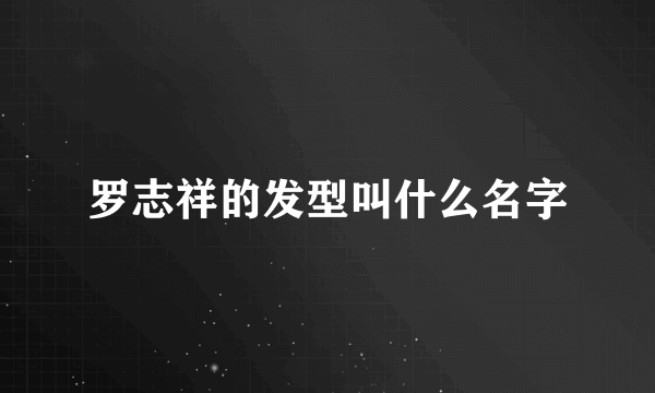 罗志祥的发型叫什么名字