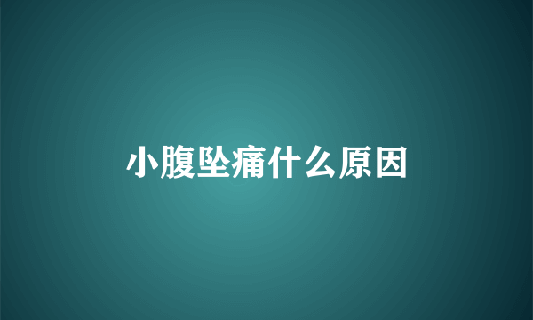 小腹坠痛什么原因