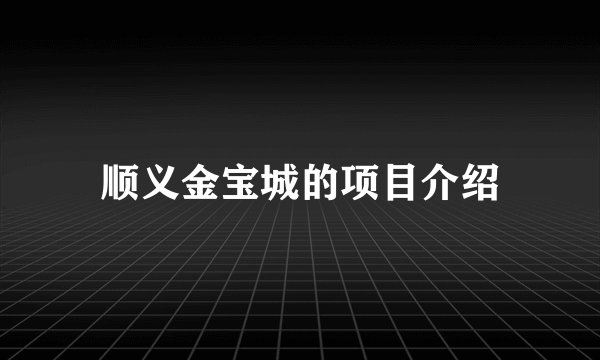 顺义金宝城的项目介绍