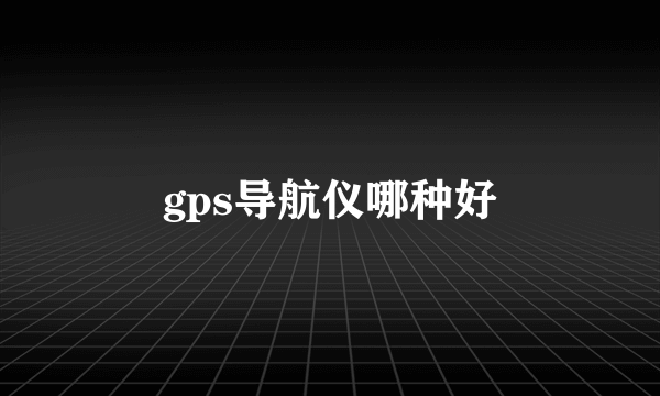 gps导航仪哪种好