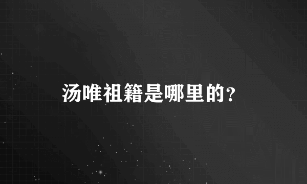 汤唯祖籍是哪里的？