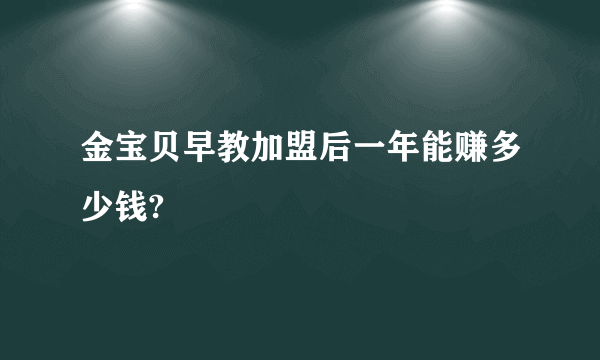 金宝贝早教加盟后一年能赚多少钱?