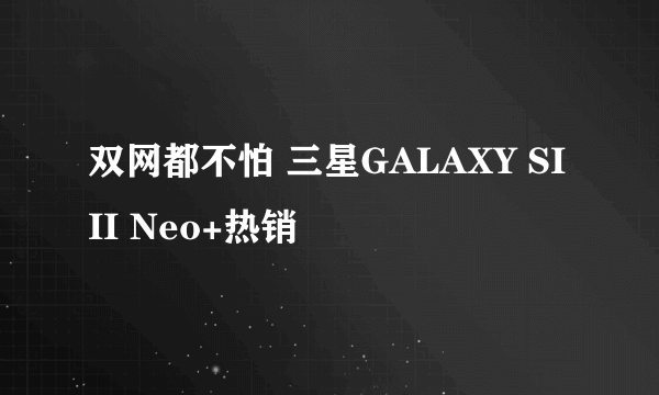 双网都不怕 三星GALAXY SIII Neo+热销