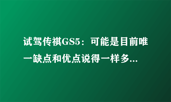 试驾传祺GS5：可能是目前唯一缺点和优点说得一样多的测评报告