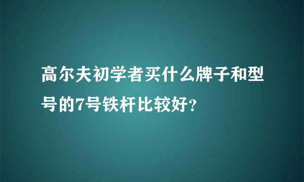 高尔夫初学者买什么牌子和型号的7号铁杆比较好？