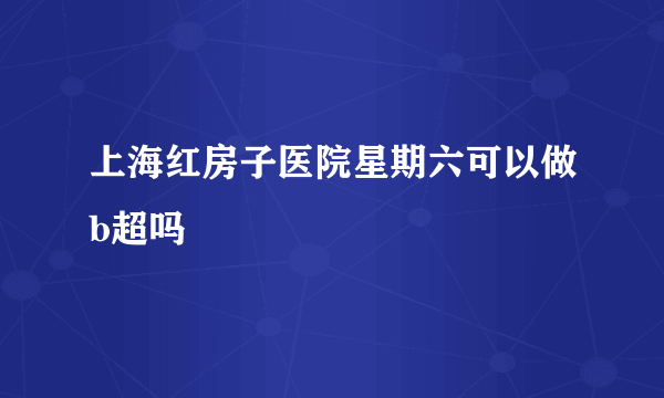 上海红房子医院星期六可以做b超吗