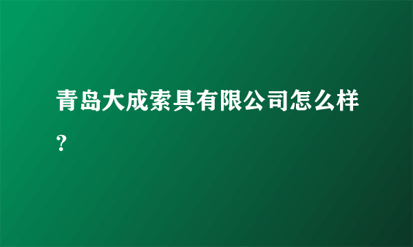 青岛大成索具有限公司怎么样？