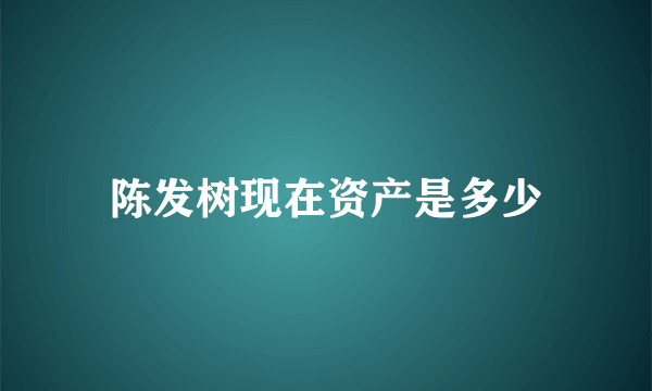 陈发树现在资产是多少