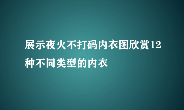 展示夜火不打码内衣图欣赏12种不同类型的内衣