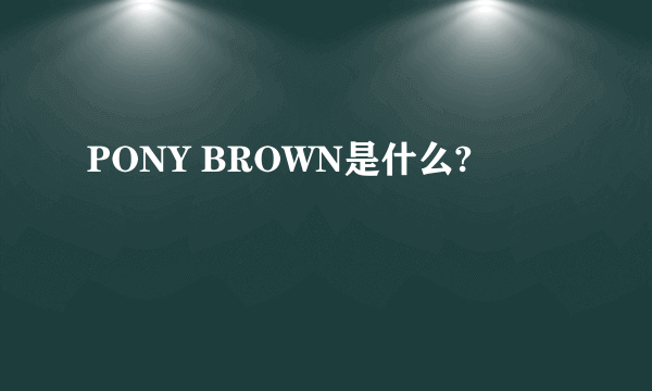 PONY BROWN是什么?