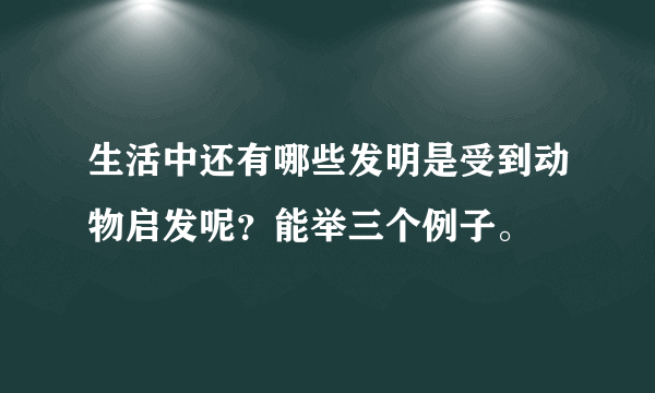 生活中还有哪些发明是受到动物启发呢？能举三个例子。