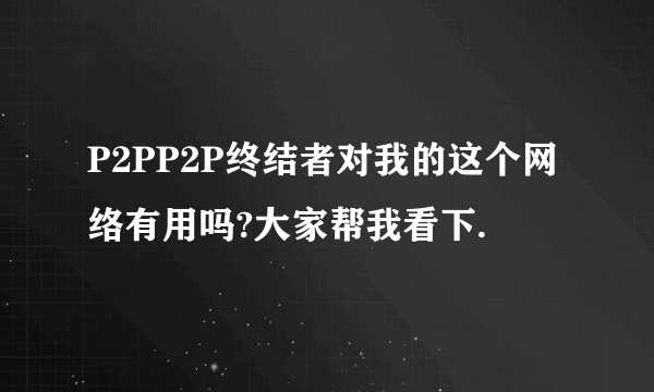 P2PP2P终结者对我的这个网络有用吗?大家帮我看下.