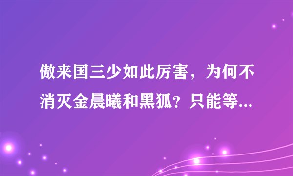 傲来国三少如此厉害，为何不消灭金晨曦和黑狐？只能等机会才行