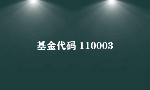 基金代码 110003