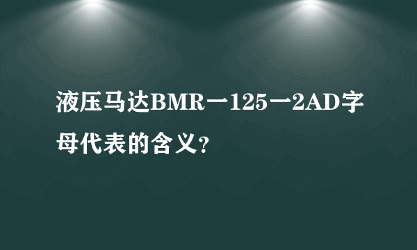 液压马达BMR一125一2AD字母代表的含义？