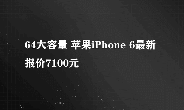 64大容量 苹果iPhone 6最新报价7100元