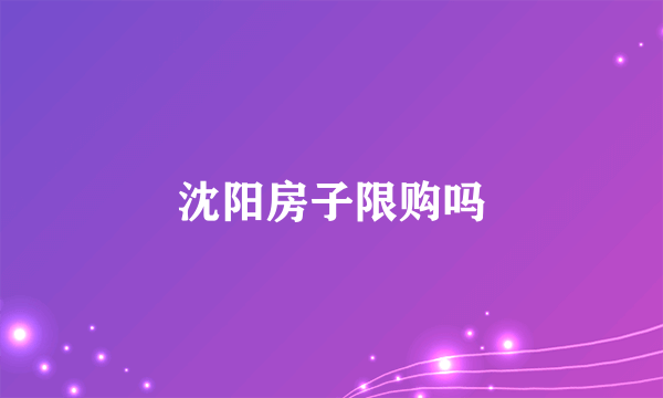 沈阳房子限购吗