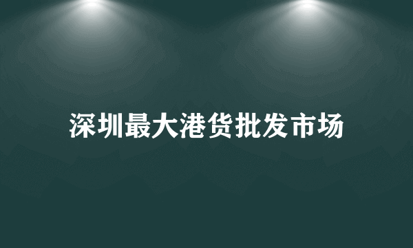 深圳最大港货批发市场