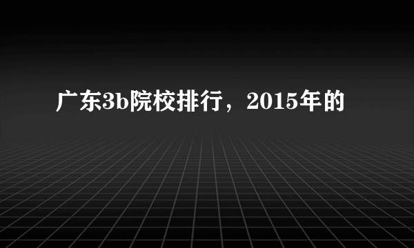 广东3b院校排行，2015年的