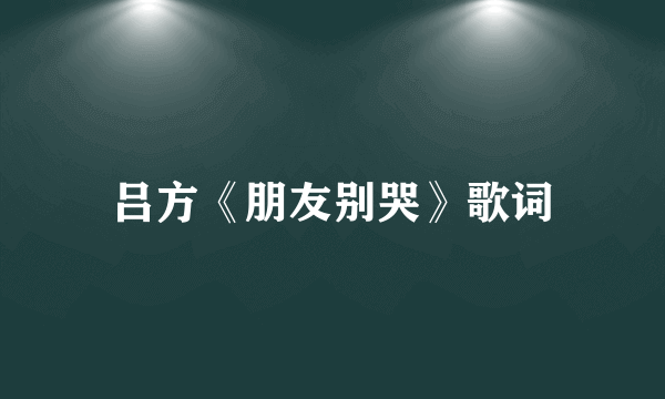 吕方《朋友别哭》歌词