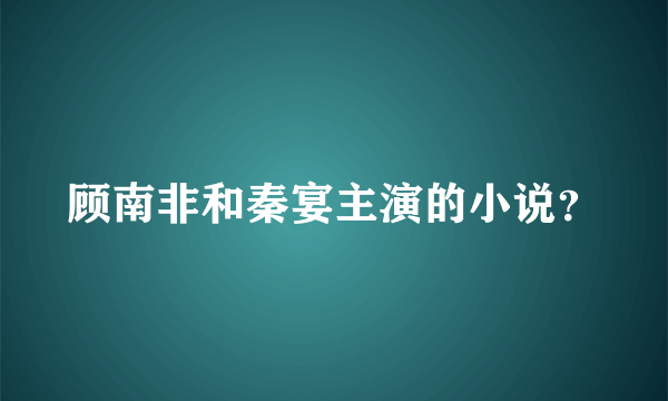 顾南非和秦宴主演的小说？