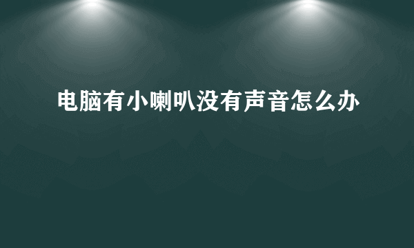 电脑有小喇叭没有声音怎么办