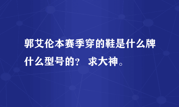 郭艾伦本赛季穿的鞋是什么牌什么型号的？ 求大神。