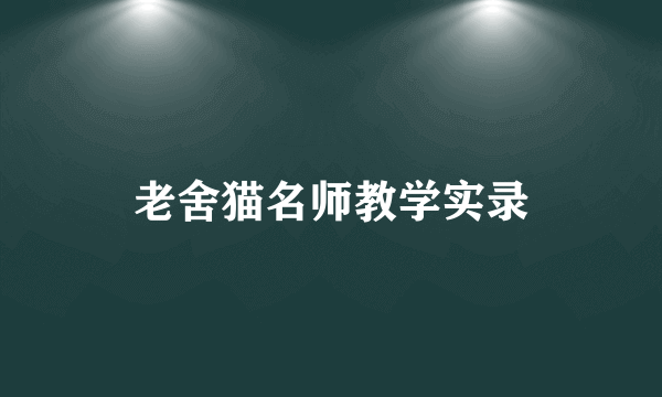 老舍猫名师教学实录