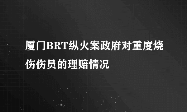 厦门BRT纵火案政府对重度烧伤伤员的理赔情况