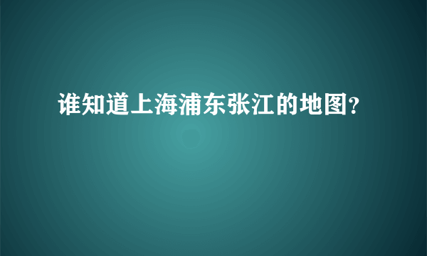 谁知道上海浦东张江的地图？