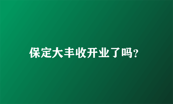 保定大丰收开业了吗？