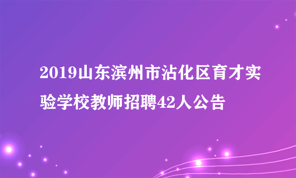 2019山东滨州市沾化区育才实验学校教师招聘42人公告