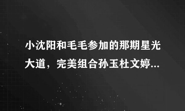 小沈阳和毛毛参加的那期星光大道，完美组合孙玉杜文婷跳的舞曲的名字是什么