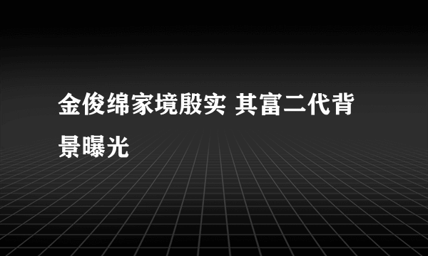 金俊绵家境殷实 其富二代背景曝光