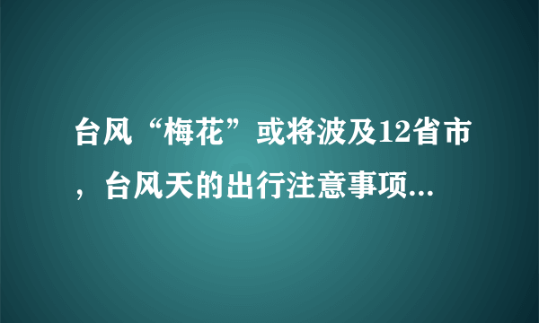 台风“梅花”或将波及12省市，台风天的出行注意事项是什么？