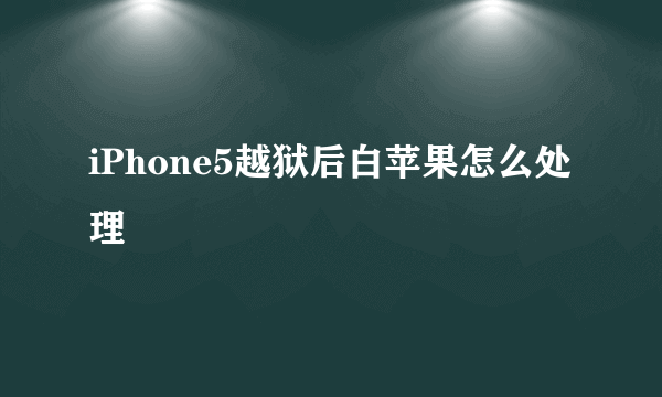 iPhone5越狱后白苹果怎么处理