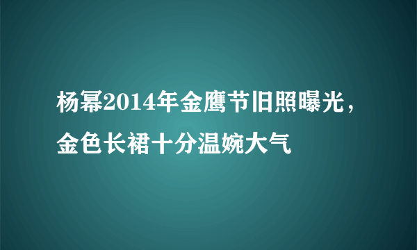 杨幂2014年金鹰节旧照曝光，金色长裙十分温婉大气