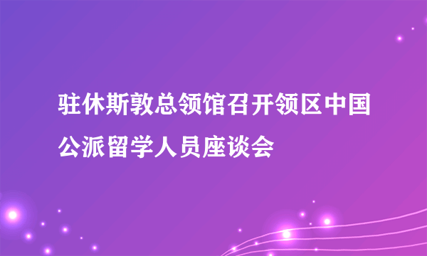 驻休斯敦总领馆召开领区中国公派留学人员座谈会