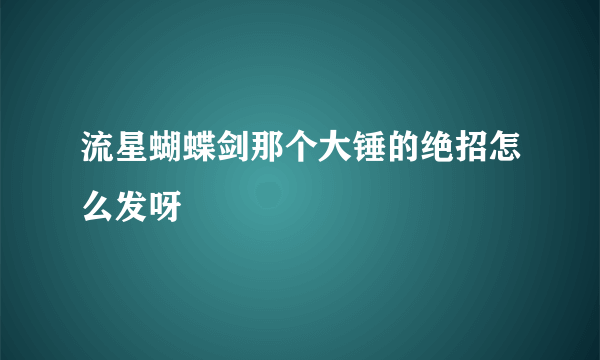 流星蝴蝶剑那个大锤的绝招怎么发呀