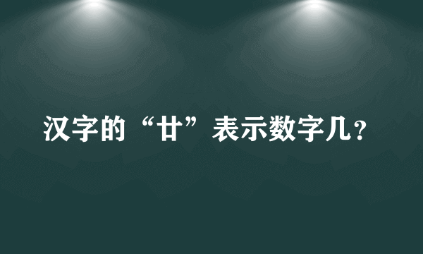 汉字的“廿”表示数字几？