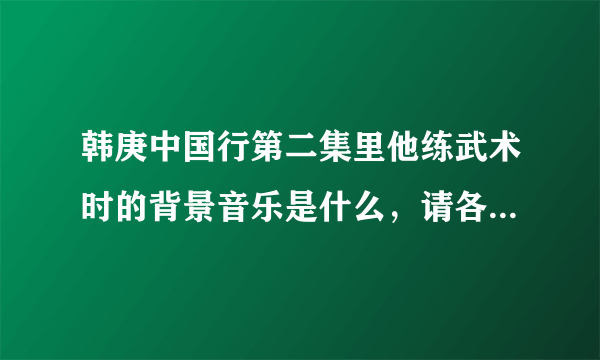 韩庚中国行第二集里他练武术时的背景音乐是什么，请各位亲帮忙告知一下啊？