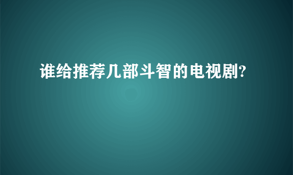 谁给推荐几部斗智的电视剧?