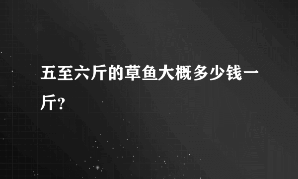 五至六斤的草鱼大概多少钱一斤？