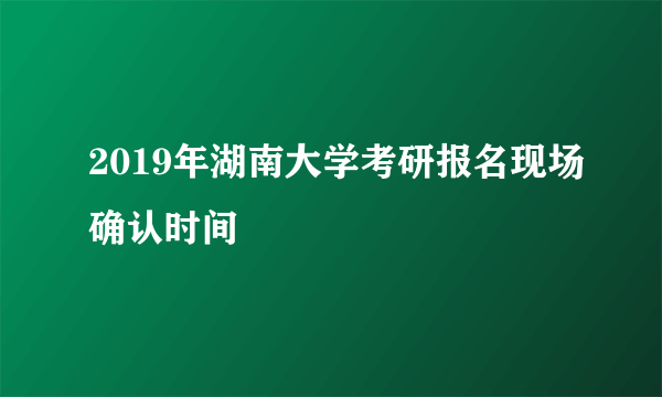 2019年湖南大学考研报名现场确认时间