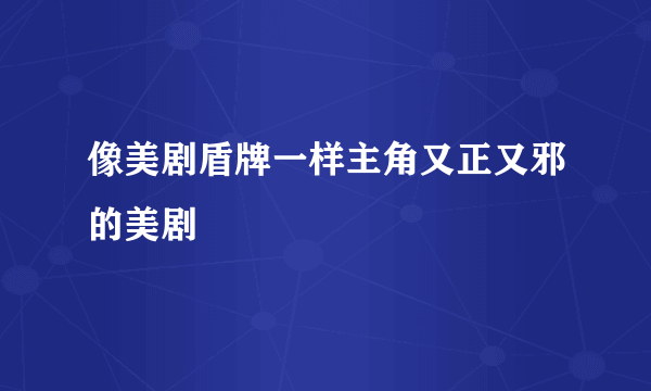 像美剧盾牌一样主角又正又邪的美剧