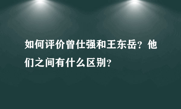 如何评价曾仕强和王东岳？他们之间有什么区别？