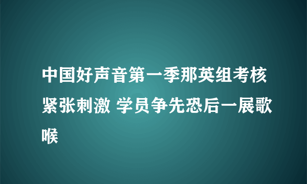 中国好声音第一季那英组考核紧张刺激 学员争先恐后一展歌喉